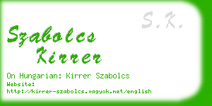 szabolcs kirrer business card